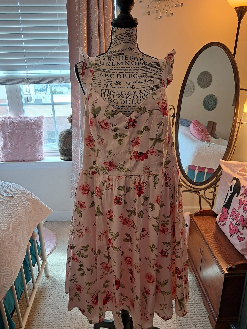 Torrid Pink Sundress Wuth Roses Sz 22